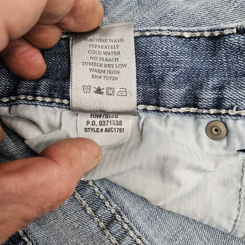 BKE Seth 36R Straight Leg Distressed Jeans Light Wash‎ Y2K Denim Crazy Fade - Picture 12 of 15
